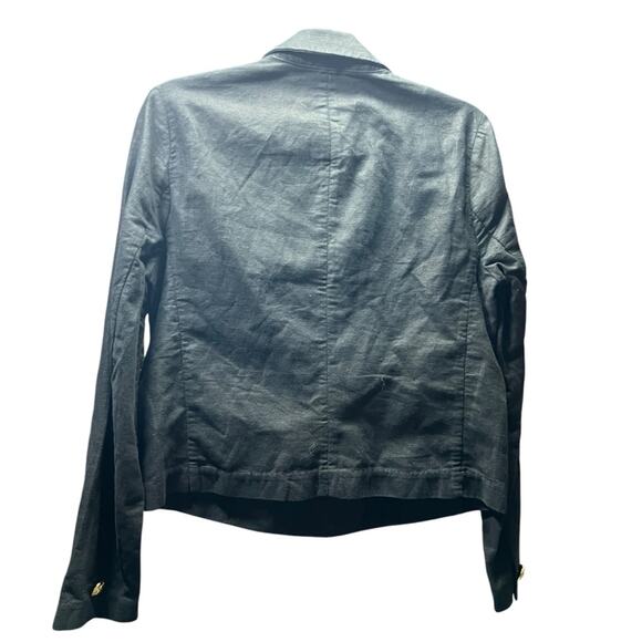 NWT GAP Oversized Cropped Black Linen Women’s S Blazer - Picture 4 of 7